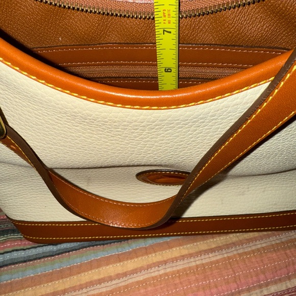 Dooney & Bourke Cream/Brown Hobo Shoulder Bag with pebbled leather - Picture 10 of 13